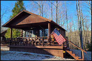 Log Cabin 8 with hot tub at French Lick Cabins at Patoka Lake